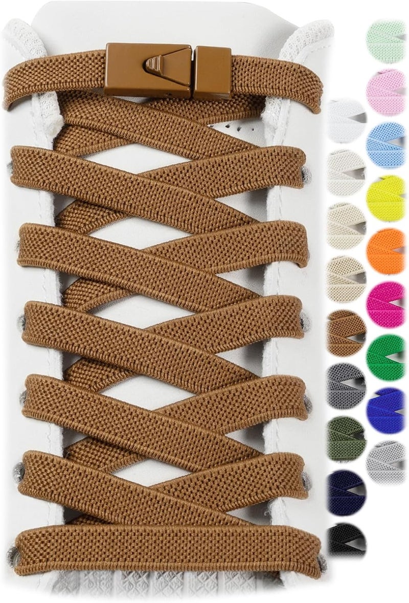 Stepace 2 Pairs Elastic Shoe Laces for Sneakers No Tie Shoelaces for Adults and Kids 5/16" Wide One Size Fit All - Image 1